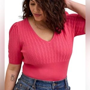 Torrid short sleeved, v-neck sweater